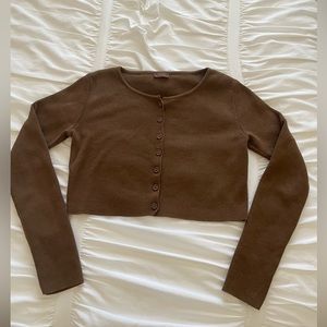brown brandy melville button up long sleeve